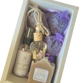 Set cadou cu lavandă – parfum natural pentru casă și mașină